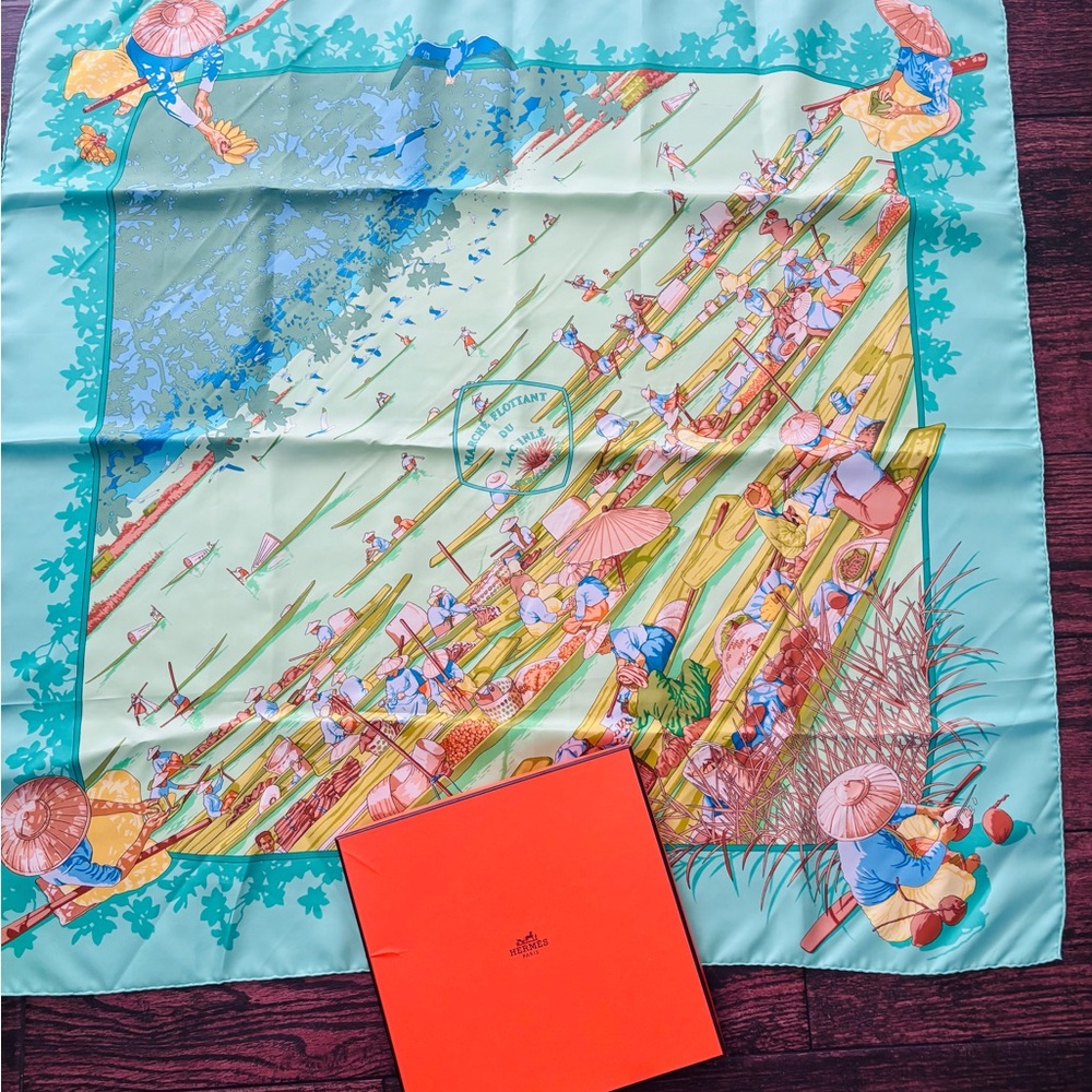 Hermès Silk Scarf with Vibrant Design